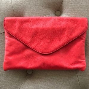 J. Crew Factory Leather Coral Clutch